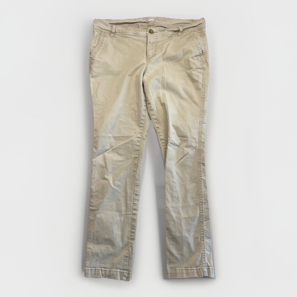 Old Navy Pants Beige Womens Size 12 Petite High Rise Skinny Chino Preppy Casual